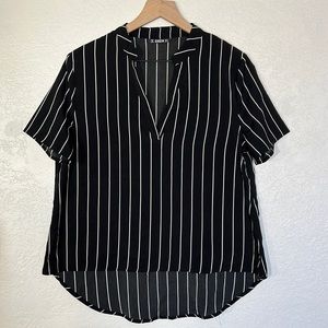 Striped black and white blouse